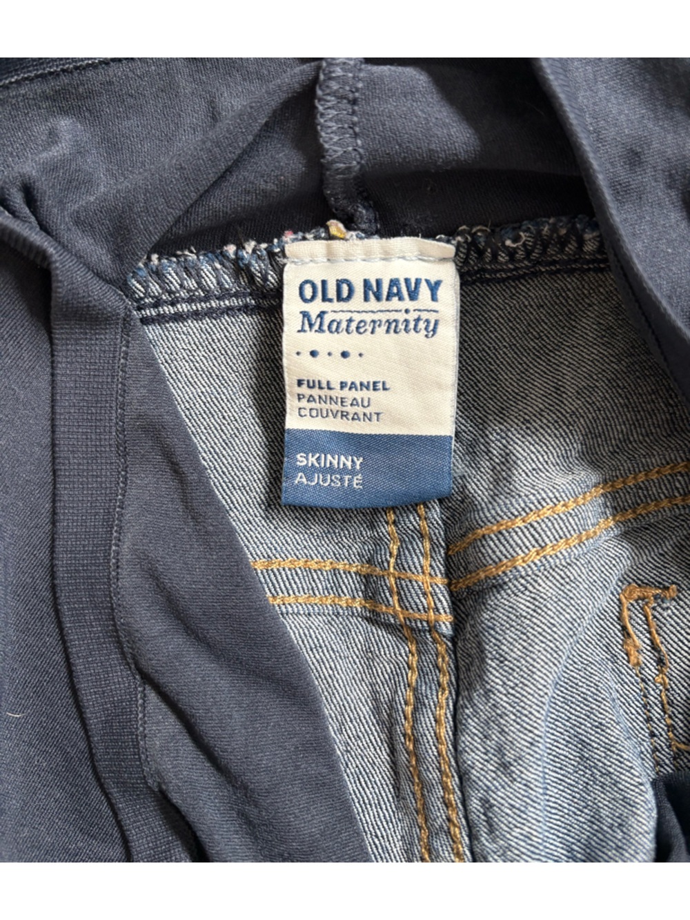 Old Navy Maternity Dark Wash Skinny Ankle Jeans Over Belly Panel Size 8 Regular - Picture 5 of 9